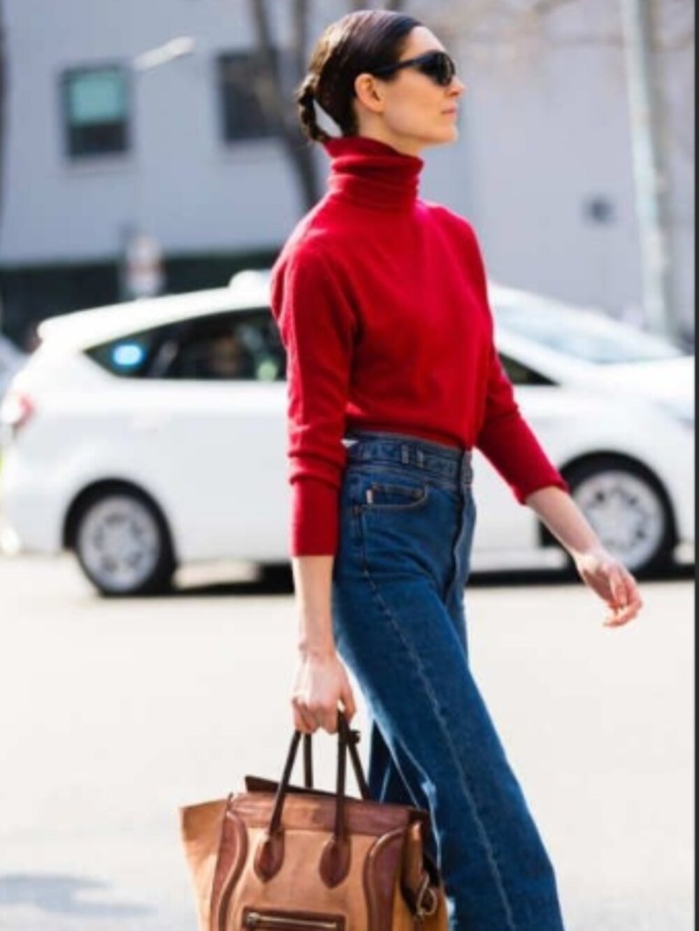 Red Knit Turtleneck Tommy Hilfiger Minimal Classic Top Women's Size Small - Picture 8 of 8